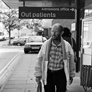 Actor Douglas Lambert who has been diagnosed with AIDS leaving St Stephens Hospital