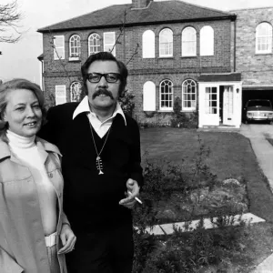 James Beck of Dads Army outside 120 year old cottage Print