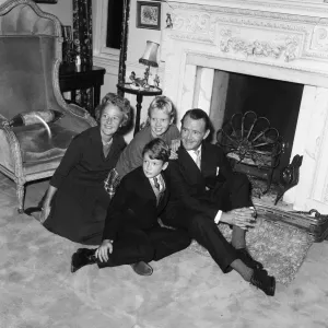 Actor John Mills at home with his family Print Actor John Mills at home with his family Print