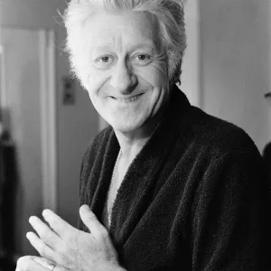 Actor John Pertwee in the dressing room being made up for his role as Wurzel Gummidge in
