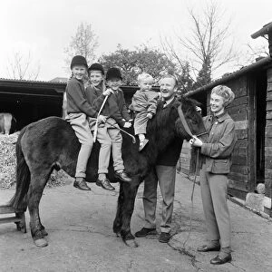 Actor Leslie Phillips with his wife Penelope Bartley and their four children, Caroline