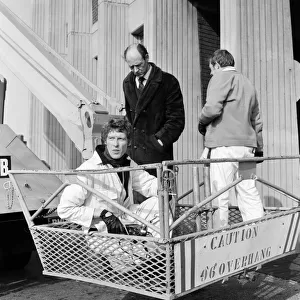 Actor Michael Crawford pictured during filming at Station House