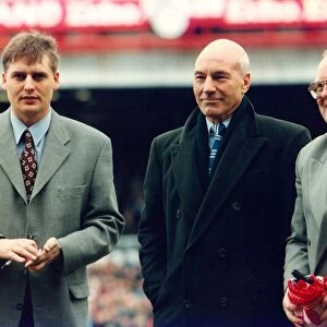 Actor Patrick Stewart at a Sunderland match with some club officials