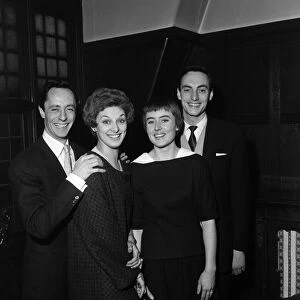Actor Peter Reeves and fiance Janni Van Minnen with friends. 5th January 1960