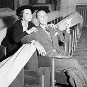 Actor and playwrite Noel Coward and Actress Gertude Lawrence send here during