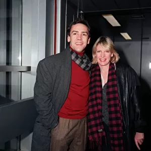 Actor Robert Lindsay with wife Diane Weston, December 1986