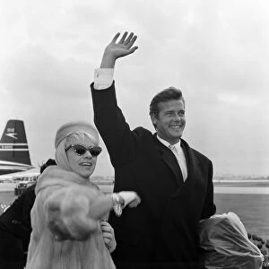 Actor Roger Moore and his wife Dorothy Squires, who flew into LAP today from New York