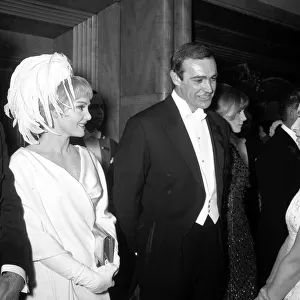 Actor Sean Connery with wife Diane Cilento meeting Princess Margaret at the London Film
