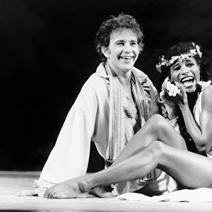 Actor and singer David Essex poses on stage with Sinitta Renet during a dress rehearsal