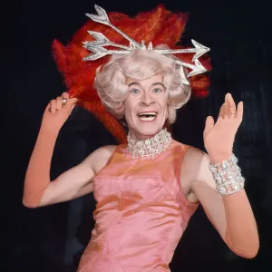 Actor Stanley Baxter as the Pantomime Dame in Jack and the Beanstalk