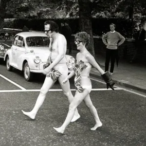 Print of Bill Bailey and Marie Adams crossing Bayswater Road naked