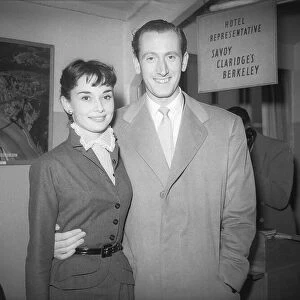 Actress Audrey Hepburn in Northolt with her fiance James Mason September 1952