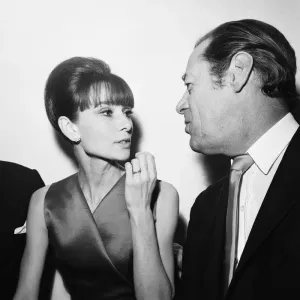 Actress Audrey Hepburn pictured with Rex Harrison at a press reception at the Savoy Hotel Actress Audrey Hepburn pictured with Rex Harrison at a press reception at the Savoy Hotel