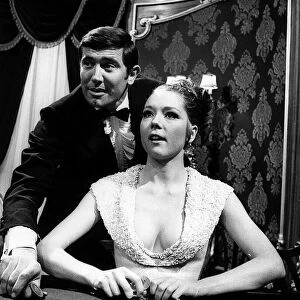 Actress Diana Rigg with George Lazenby as James Bond 007 in a scene from the film On Her