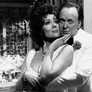 Actress Diana Rigg with Tony Britten playing the parts of Elizabeth Taylor