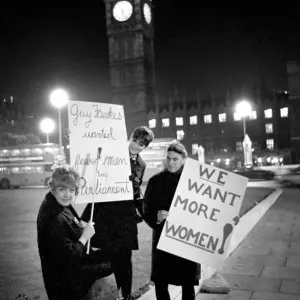 Actress Diane Heart and members of her pressure group for women in Parliament staged a Actress Diane Heart and members of her pressure group for women in Parliament staged a