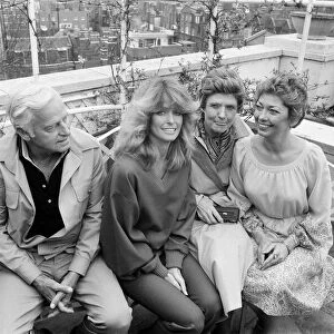 US actress Farrah Fawcett Majors pictured with family at a photo reception at