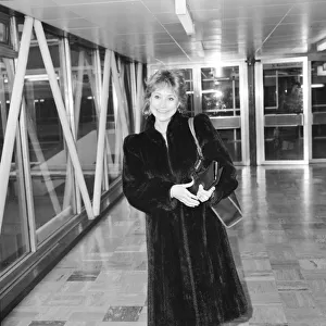 Actress Felicity Kendal at Heathrow Airport, February 1984