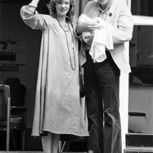 Hayley Mills and Leigh Lawson with their newborn son Jason in a 1976 Print Hayley Mills and Leigh Lawson with their newborn son Jason in a 1976 Print