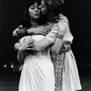 Actress Helen Mirren, aged 18, at a rehearsal playing the Egyptian queen Cleopatra in Actress Helen Mirren, aged 18, at a rehearsal playing the Egyptian queen Cleopatra in