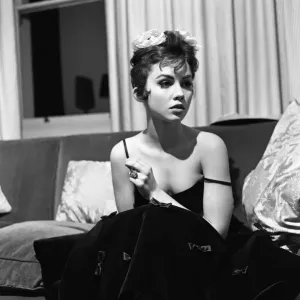 Actress Jackie Lane pictured in her London flat. 20th March 1957