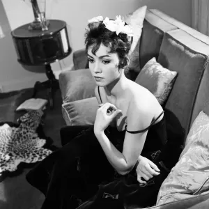 Actress Jackie Lane pictured in her London flat. 20th March 1957