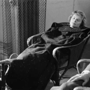 Print of Actress Jill Bennett resting on set, 16th May 1957