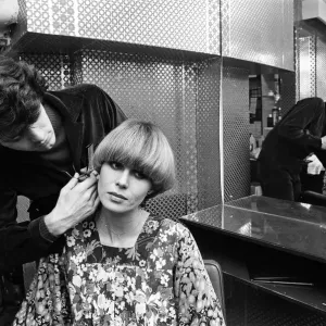 Actress Joanna Lumley models her Purdey'haircut with its creator Actress Joanna Lumley models her Purdey'haircut with its creator
