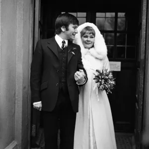Judi Dench Marries Michael Williams - 1971 Print
