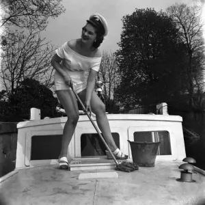 Lisa Daniely Print - 1953 Cabin Cruiser Photo
