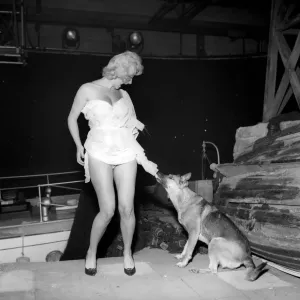 Actress Liz Fraser in a 1960 Print of Double Bunk on Set