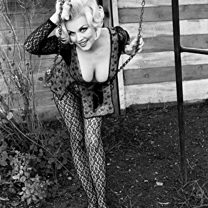 Actress Liz Renay poses for pictures wearing underwear. November 1969 Z11089-010