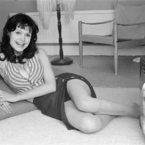 Print of Madeline Smith at Home Watching TV in Kew, 6th September 1974