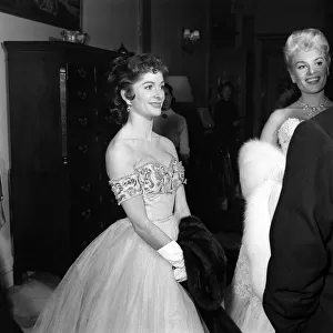 Actress Maureen Swanson at film premier November 1955