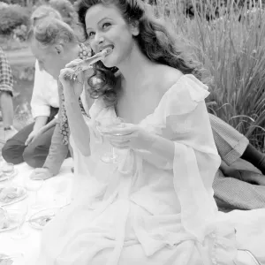 Actress Nadia Gray seen here at a birthday pinic party thrown by Eric Portman (Background Actress Nadia Gray seen here at a birthday pinic party thrown by Eric Portman (Background