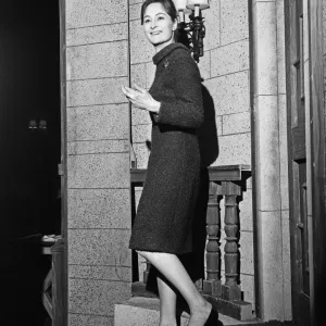 Actress Rosalind Worth backstage at the Ambassadors Theatre in London before her