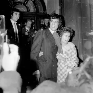 Black and white newspaper print of a marriage announcement