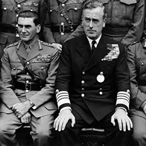 Admiral Earl Mountbatten of Burma with, on left Lt. Gen. G. G. Simonds, and on right, Maj
