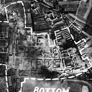 Aerial photograph of damage to the Messerschmitt factory in Regensburg. 17th August 1943