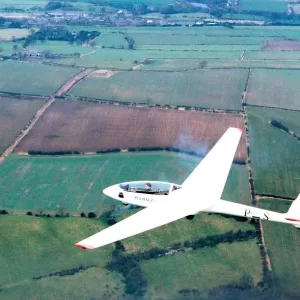 An aerial picture of a glider from the Northumbria Gliding Club in February 1995