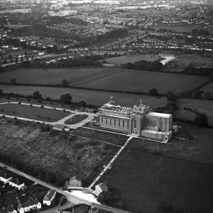 Aerial View of Guildford Cathedral Construction, 1958 Print Aerial View of Guildford Cathedral Construction, 1958 Print