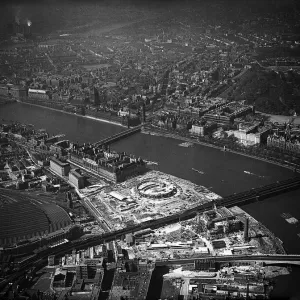 Aerial view of the 1951 Festival of Britain site. May 1951 Aerial view of the 1951 Festival of Britain site. May 1951