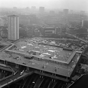 Aerial view of Birmingham city centre, showing New Street Station, West Midlands
