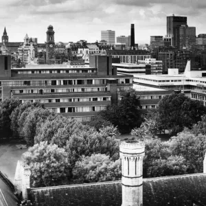Aerial view of central Manchester taken from the Chatham Building of Manchester