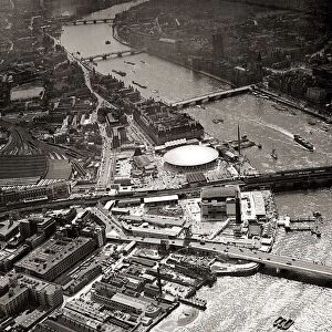 Aerial view the Festival of Britain and its Dome of Discovery, June 1951