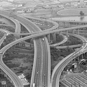 Aerial View of Gravelly Hill Interchange, knowns as Spaghetti Junction, Birmingham