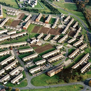 Aerial view of the Gurnos Estate, Merthyr Tydfil. 13th May 1988