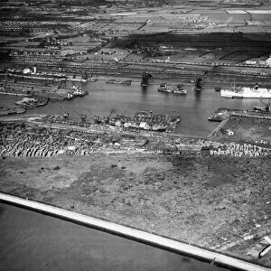 Aerial view of King George Dock, Hull Circa 1946