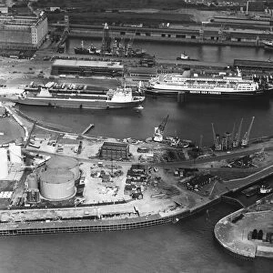 Aerial view of King George and Queen Elizabeth Docks, Hull