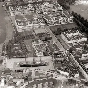 Aerial view of London August 1959 The Royal College Greenwich
